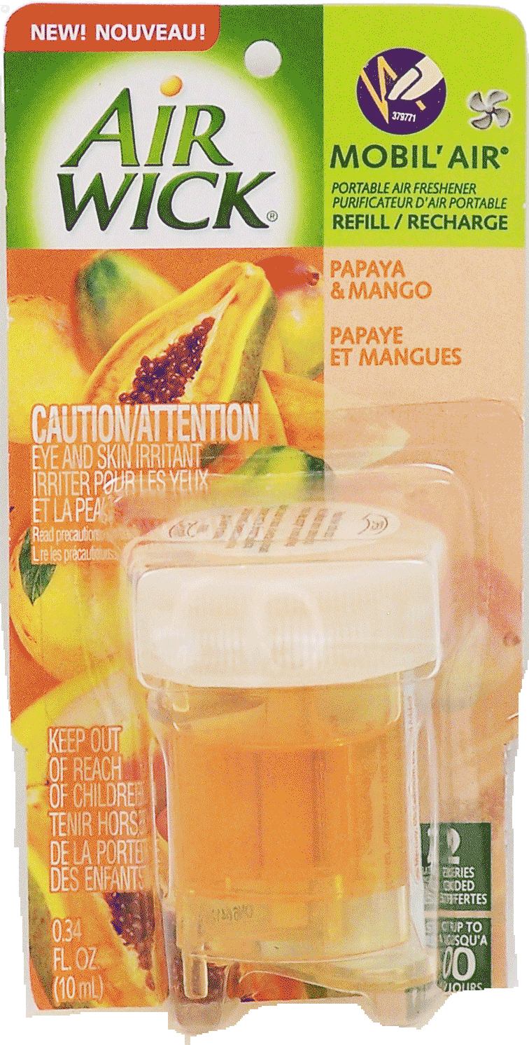 Air Wick&nbsp;Mobil' Air&nbsp;portable air freshner refill, lasts up to 60 days, papaya & mango scent Full-Size Picture